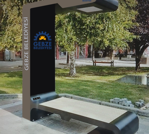 Gebze Belediyesi Güneş Enerjili USB Şarj Bağlantılı Oturma Bankı